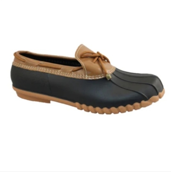 My Style Shoes - 🌧2/$10🌧 NWT MySTYLE Women's Size 9 Navy Blue & Brown Duckie Shootie Rain Boots